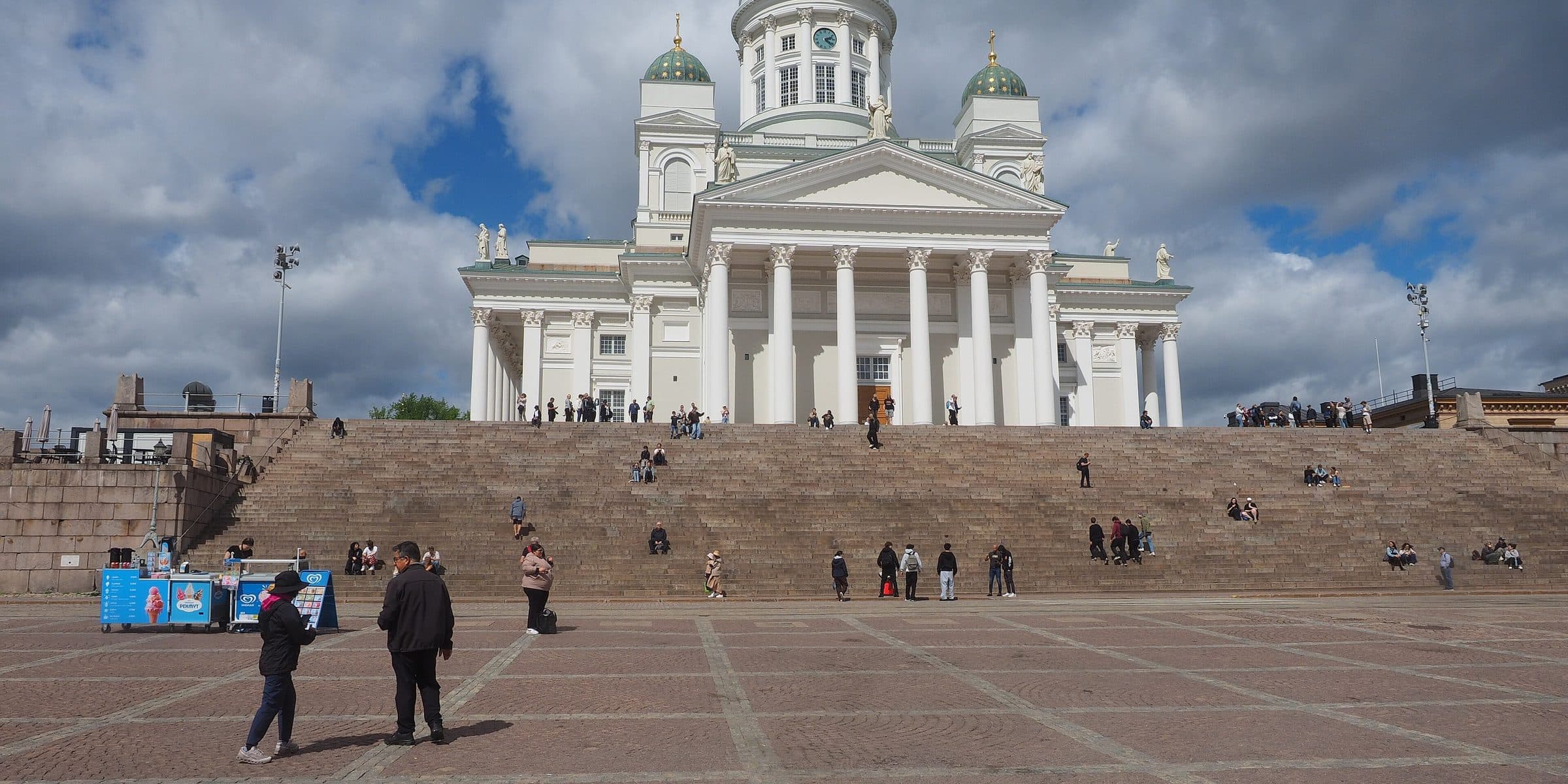 Helsinki Cathedral above the cobbled expanse of Senate Square