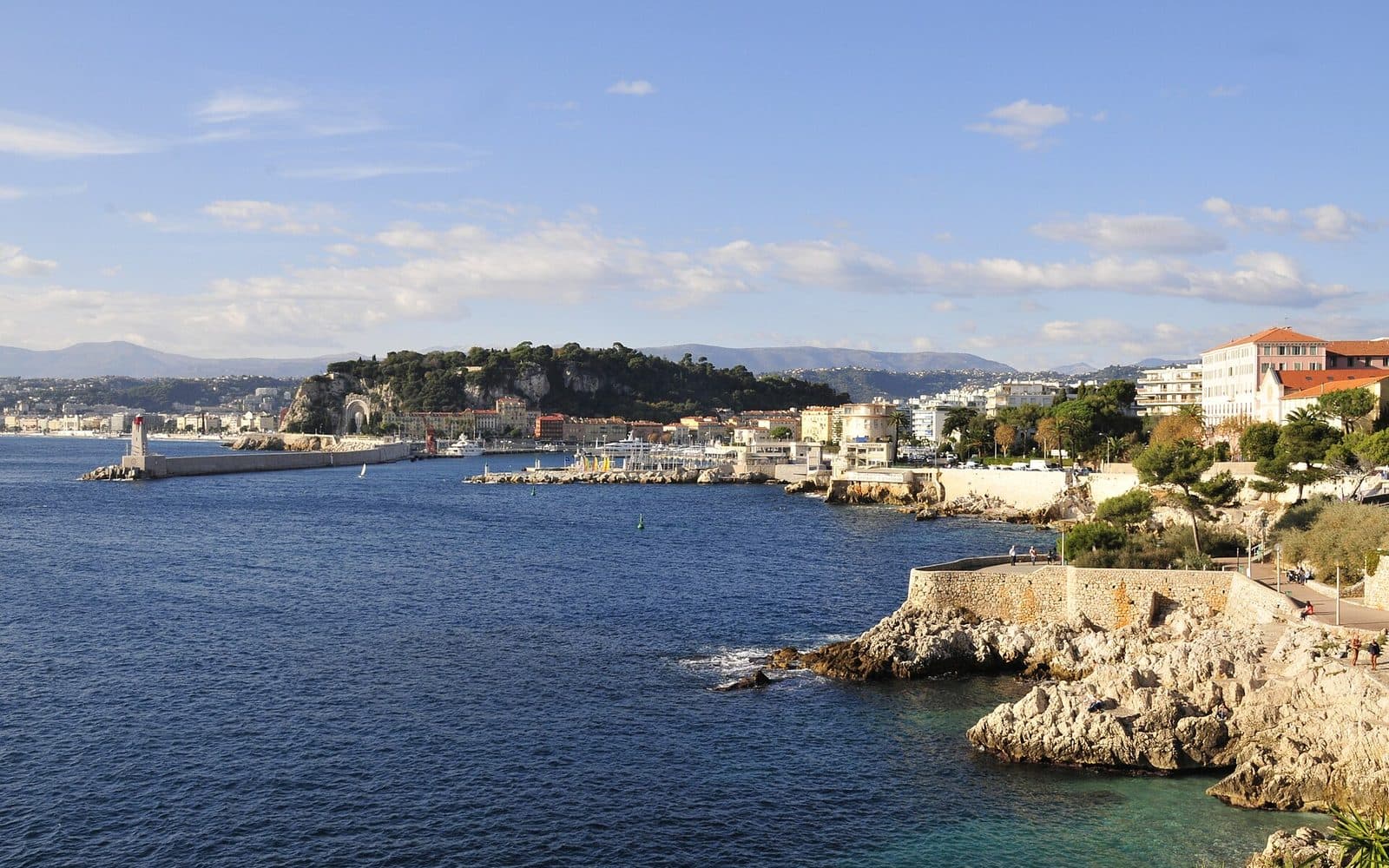 The rocky Mediterranean coastline near Nice